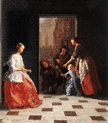 OCHTERVELT, Jacob Street Musicians at the Doorway of a House dh oil painting reproduction